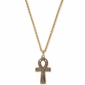 Alex and Ani Ankh Necklace 18" Chain Large Charm Energy Gold Tone